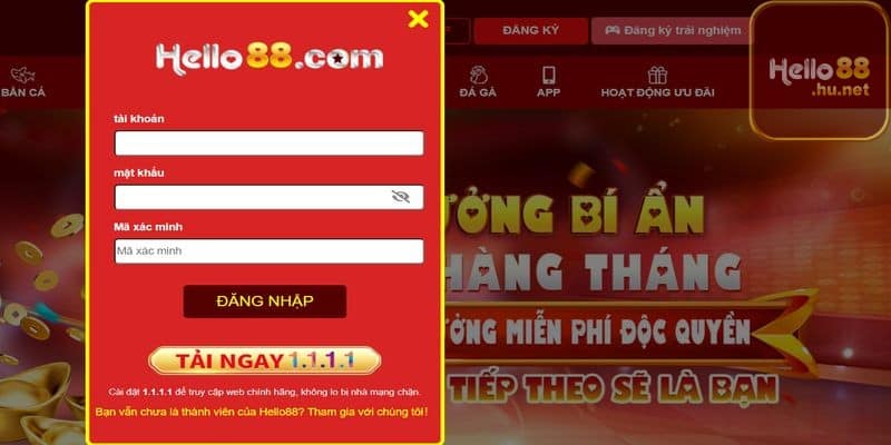 Form đăng nhập cho cược thủ