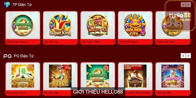Hello88 cung cấp một loạt các trò chơi phổ biến
